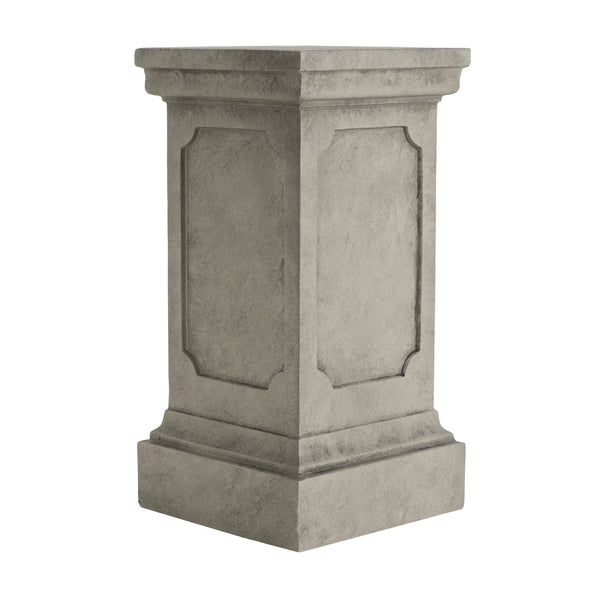 English Elm 25.75'' Square Mgo Pedestal Plant Stand with Stone Textured Brushed Gray Finish N772P334165G