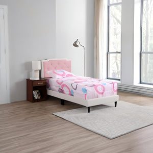 English Elm Deb Contemporary Tufted Headboard Bed with Adjustable Height, All-in-One Box for Easy Setup White 5.5 L x 22.5 W x 45 H B078112138