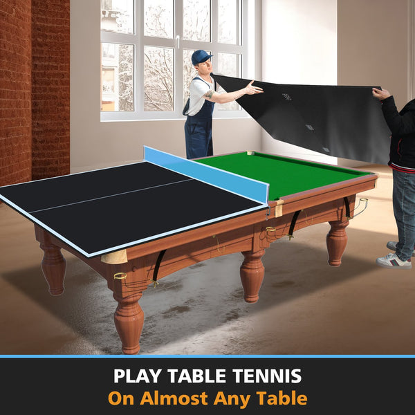 English Elm 8ft Foldable Mdf Ping Pong Conversion Top for Solo Practice and Indoor Play Black W1408P262536