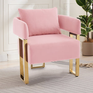English Elm Ts Velvet Accent Chair Set of Two with Gold Metal Legs for Living Room or Office Pink W2311P414941