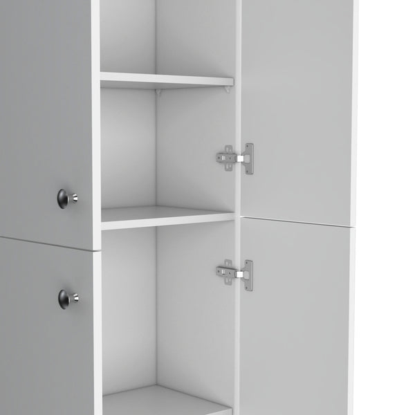 English Elm Kitchen Pantry Tall Cabinet 71" H with 4 Doors and 5 Adjustable Shelves for Organized Storage and Laundry White 42.91 L x 28.74 W x 5.12 H B097P221377