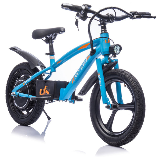English Elm 24v Kids Electric Dirt Bike 300w Motor 16in Pneumatic Tires Adjustable Seat Ages 5 to 12 Blue W1578P335445