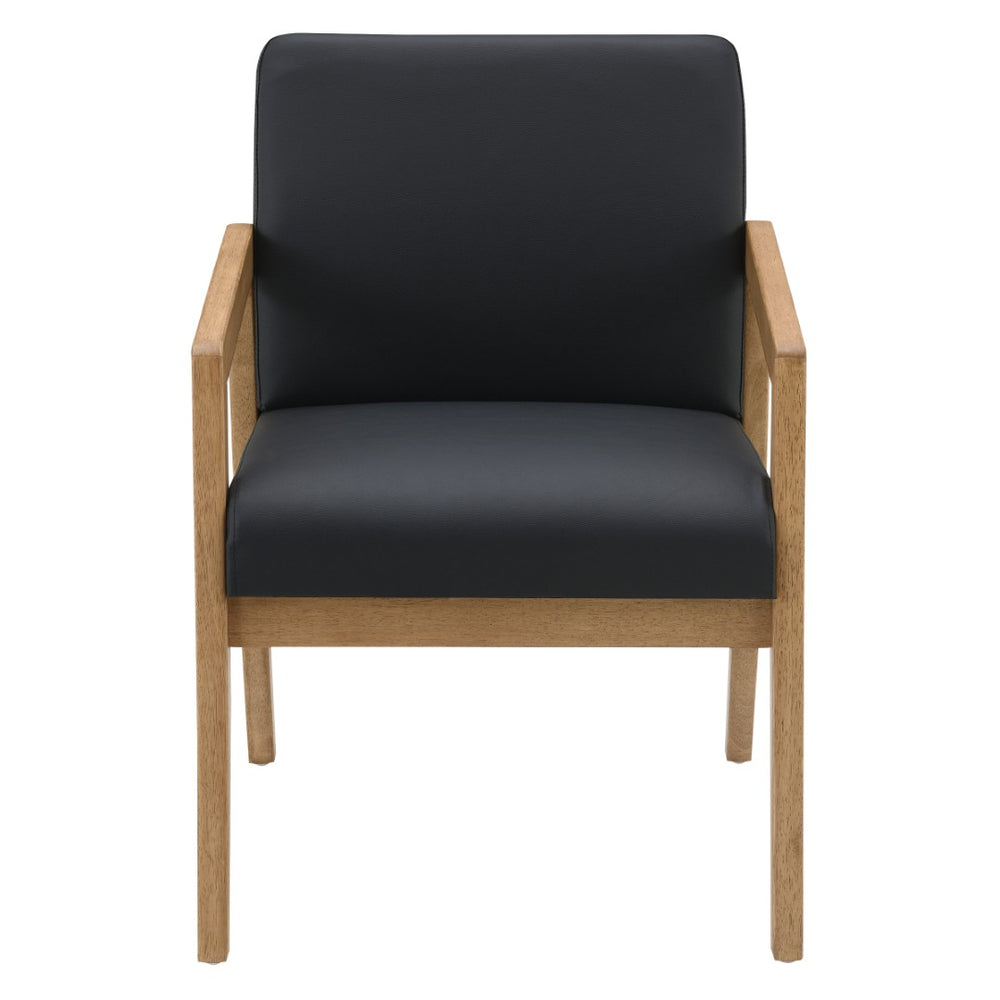 OSP Home Furnishings Wood Guest Chair Solid Oak Frame Memory Foam Seat Lumbar Support for Office Waiting Room WD580-U6