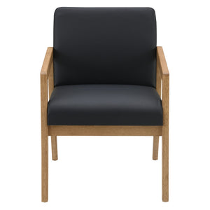 OSP Home Furnishings Wood Guest Chair Solid Oak Frame Memory Foam Seat Lumbar Support for Office Waiting Room WD580-U6