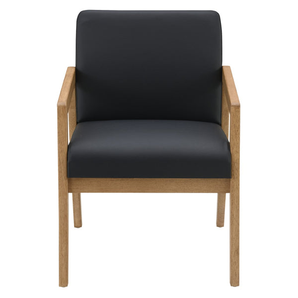 OSP Home Furnishings Wood Guest Chair Solid Oak Frame Memory Foam Seat Lumbar Support for Office Waiting Room WD580-U6