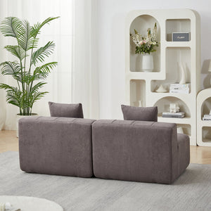 English Elm Chenille Modular Semi Circular Sectional Sofa with Plush Upholstery for Living Rooms Grey W834S00582