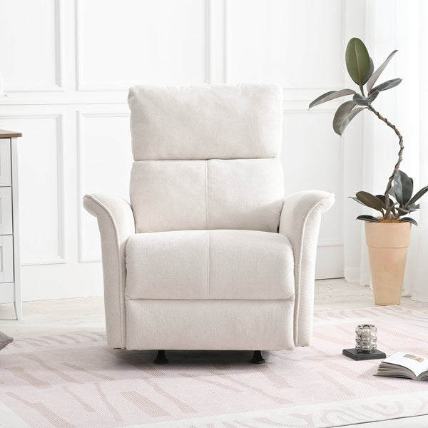 English Elm Manual Rocker Recliner Chair - Plush Gray Velvet Glider For Small Spaces, Home Theater & Nurseries W1028S00047