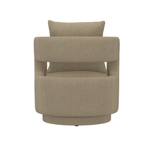 English Elm Wallace & Bay - Tan Swivel Chair — Contemporary Dark Khaki Fabric Accent Seat, Easy-Care, Compact 31.5"L x 31.5"W (95) B361P384442
