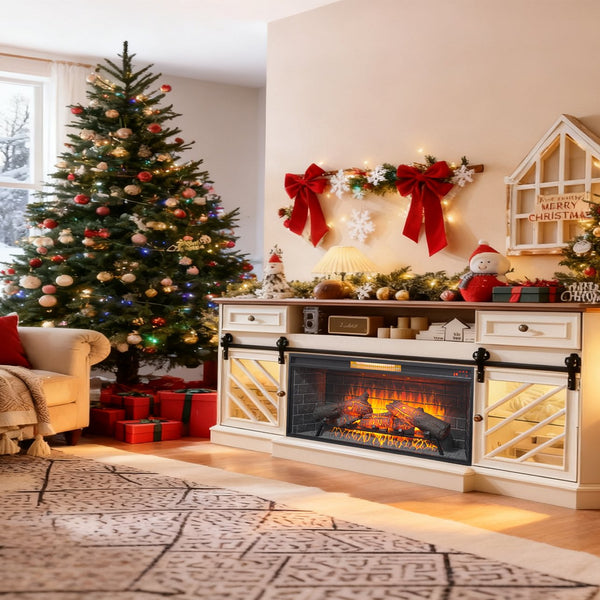 English Elm 42 Inch Infrared Quartz Fireplace Insert with 3d Flame Effect and Built-in Speaker W1769P405043