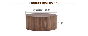 English Elm Cave Stone Patterned Mdf Round Coffee Table for Minimalist Industrial Living Rooms Walnut W1151P460953