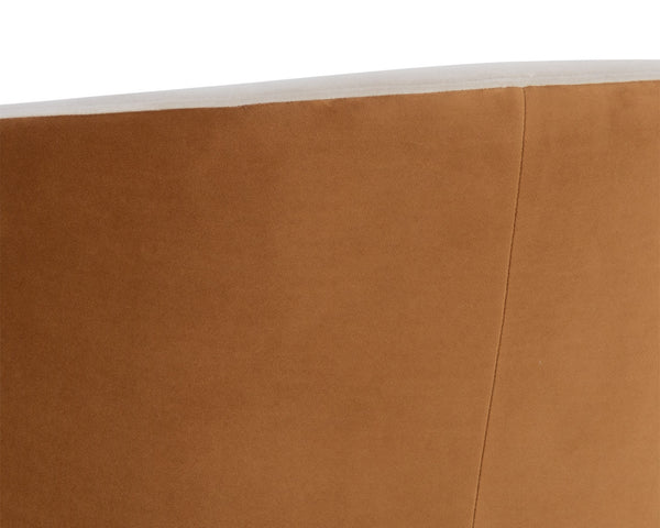 Sunpan Sarina Swivel Lounge Chair - Modern Meg Taupe & Gold, Stylish Iron Design for Home Comfort & Elegance