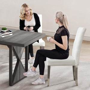 English Elm Set of 2 Modern Dining Chairs with Plush Velvet Tufting, Sturdy Steel Legs, Ergonomic S-Shaped Springs Beige D772095826