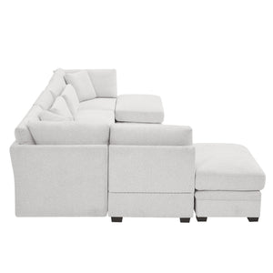 English Elm Christopher Knight Home® - 7-Piece Reversible Modular Corner Sectional - Beige Fabric, Flexible Seating For Modern Living Spaces N771P345839_N771P345840_N771P345841_N771P345842M
