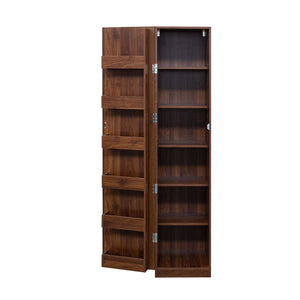 English Elm Kitchen Pantry Cabinet Walnut Tall Freestanding Storage with Shelves and Doors W331P426747