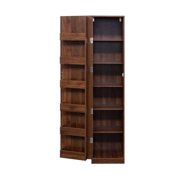 English Elm Kitchen Pantry Cabinet Walnut Tall Freestanding Storage with Shelves and Doors W331P426747