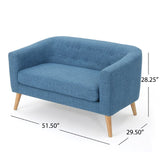 Christopher Knight Home® - Noble House - Bridie Muted Blue Fabric Mid Century Modern Loveseat