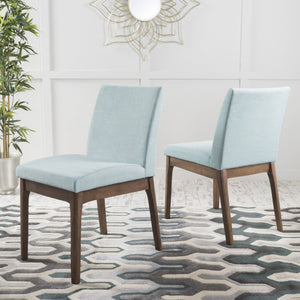 English Elm Dining Chair Set of Two Armless Upholstered Seats with Rubberwood Legs Modern Style Mint 58924.00MNT