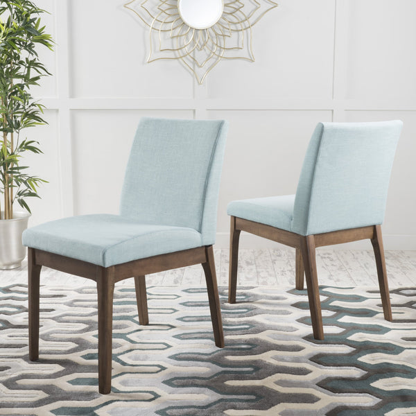 English Elm Dining Chair Set of Two Armless Upholstered Seats with Rubberwood Legs Modern Style Mint 58924.00MNT