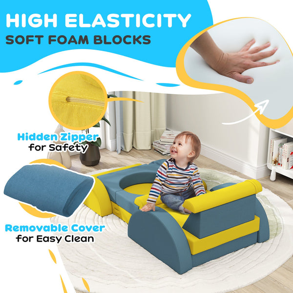 English Elm Qaba 14 Piece Modular Foam Play Couch Convertible Kids Floor Sectional Sofa W2225P249711
