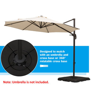 English Elm Outsunny 4-Piece Heavy Duty Cantilever Umbrella Base Weights - 264 Lb Capacity, Weatherproof Design W2225P200835-GIGA