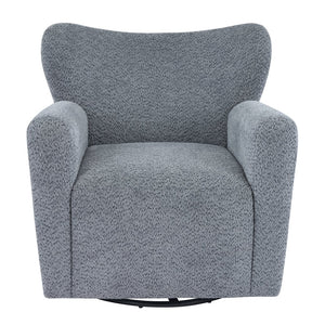 English Elm Modern Bouclé Wingback Swivel Chair with 360 Degree Rotation for Living Room Black,Dusty Blue N776P403573B