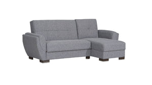 English Elm Primenest Skyhaven Convertible Chaise Lounge With Storage & Sleeper - Modern Gray Chenille Comfort B030P303523-GIGA