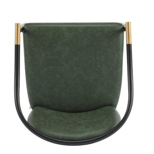 English Elm Christopher Knight Home® - Modern Upholstered Dining Chair with Gold-Tip Accents, Metal Armrests, Heathered Fabric, Set of Two Black+Green 35.75 L x 22.75 W x 22.5 H N776P195378G