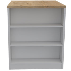 English Elm Alameda Modern Kitchen Island with Three Concealed Drawers, Multicolor Particle Board, 36.2" Top B128S00130