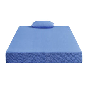 English Elm 7inch Gel-Infused Charcoal Memory Foam Full Mattress and Pillow Set, Breathable Blue Cover, 7" Support B011P213348
