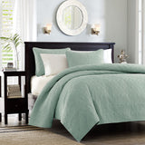 Madison Park Quebec Transitional Reversible Quilt Set MP13-482 Seafoam