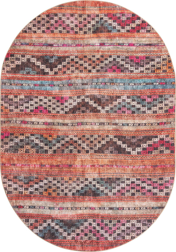 Unique Loom Timeless Andrew Machine Made Geometric Rug Multi, Blue/Gold/Green/Ivory/Rust Red/Pink/Beige/Black/Brown 7' 7" x 10' 6"