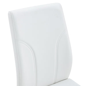 English Elm Set of 4 PU Dining Chairs White — High-Back Waterproof Upholstery, Sturdy Legs, Easy Assembly, Modern Design W1151P203801