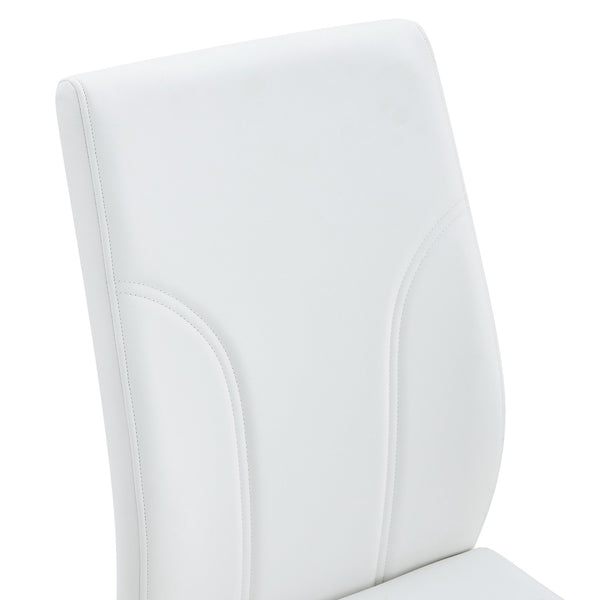 English Elm Set of 4 PU Dining Chairs White — High-Back Waterproof Upholstery, Sturdy Legs, Easy Assembly, Modern Design W1151P203801