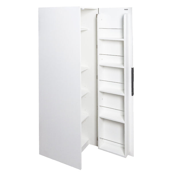 English Elm Kitchen Pantry Cabinet Freestanding Melamine Storage with Shelves for Dining Room White W331P435940