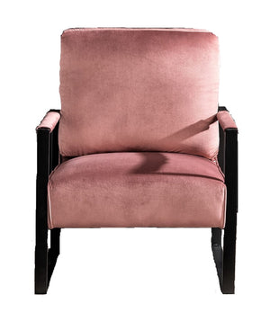 English Elm Classic Mid Century Modern Accent Chair In Soft Rose Velvet – Stylish Metal Frame For Home & Office B2735P256738