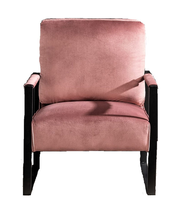 English Elm Classic Mid Century Modern Accent Chair In Soft Rose Velvet – Stylish Metal Frame For Home & Office B2735P256738