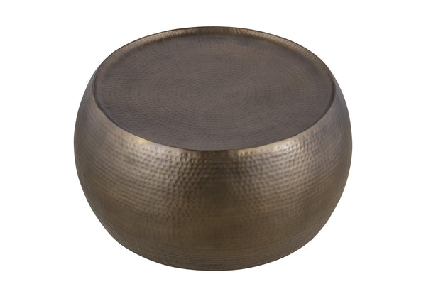 English Elm CT501 Hand-Hammered 32" Round Aluminum Coffee Table — No Assembly, Farmhouse Elegance & Durable Finish Gold B009P298415