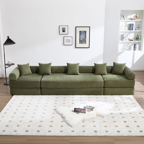 English Elm United We Win Corduroy Convertible Sofa Bed with Memory Foam for Compact Living Spaces W1568P372055