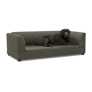English Elm Comfortable Linen Upholstered Pet Sofa with Backrest and Armrests for Large Dogs Dark Gray W487P430320