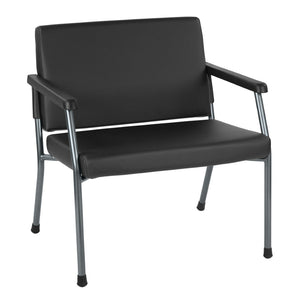 OSP Home Furnishings Bariatric Big and Tall Guest Chair with Reinforced Metal Frame for Waiting Rooms Black BC9603-R107