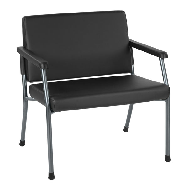 OSP Home Furnishings Bariatric Big and Tall Guest Chair with Reinforced Metal Frame for Waiting Rooms Black BC9603-R107