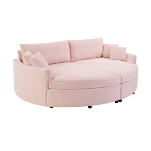 English Elm Oversized Double Chaise Lounge Sofa With Usb Ports - Cozy Pink Upholstered Loveseat For Relaxation N719S002160P-GIGA
