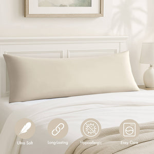 English Elm 1- Piece Full Body Cooling Pillow with Nylon Spandex Cover for Side Sleepers Neutral B035P482974