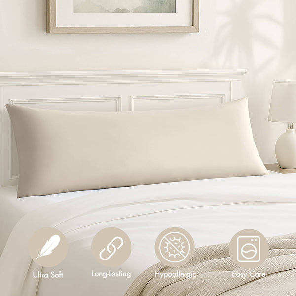 English Elm 1- Piece Full Body Cooling Pillow with Nylon Spandex Cover for Side Sleepers Neutral B035P482974