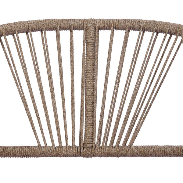 English Elm Acacia Wood Outdoor Tub Chair Woven Rope Accents Plush Cushion Coastal Patio Seat N767P368976L