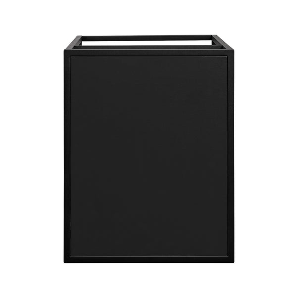 16" Contemporary Metal and Wood Side Table Solid Black MYO16STSB Walker Edison