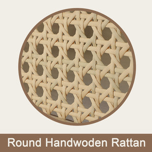 English Elm 15"W Rattan 2-Drawer Nightstand with USB/AC Ports, Natural Boho Wood Bedside Table, Compact Storage T3771P351733