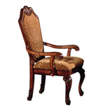 English Elm Beige and Cherry Arm Chairs With Arched Backrest (Set Of 2)