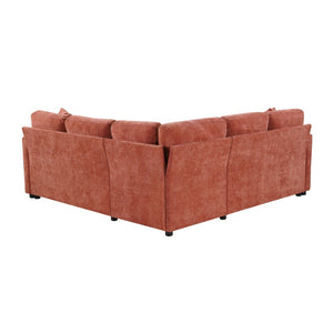 English Elm Sectional Sofa Bed - Stylish L-Shaped 81.9" Sleeper Sofa With Hidden Storage & Cozy Orange Chenille N719S002070G-GIGA