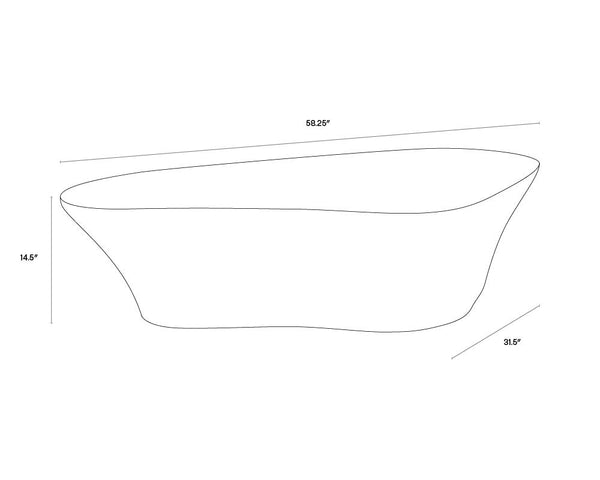 Sunpan Dali Coffee Table - Stunning White Concrete Design with Unique Curves for Indoor and Outdoor Elegance